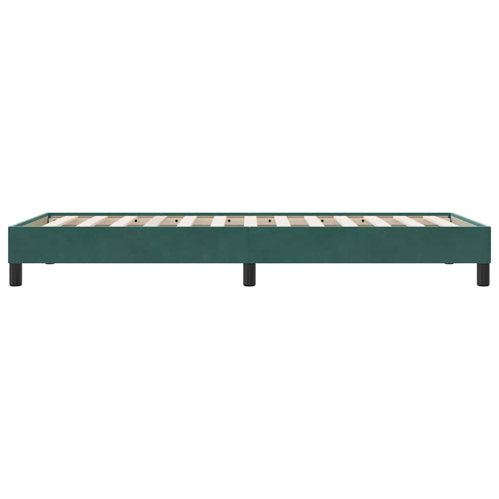 vidaXL Cama box spring sin colchón terciopelo verde oscuro 100x210 cm