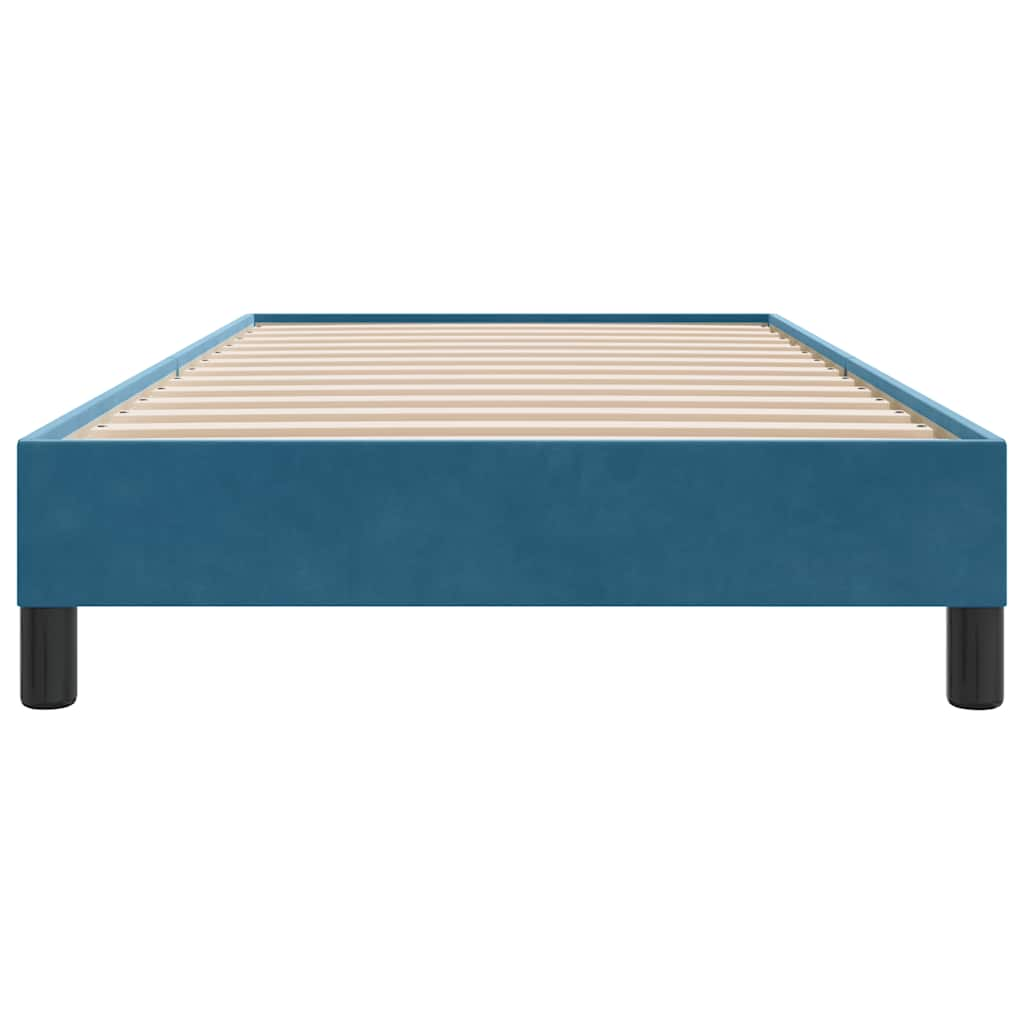 vidaXL Cama box spring sin colchón terciopelo azul oscuro 100x210 cm