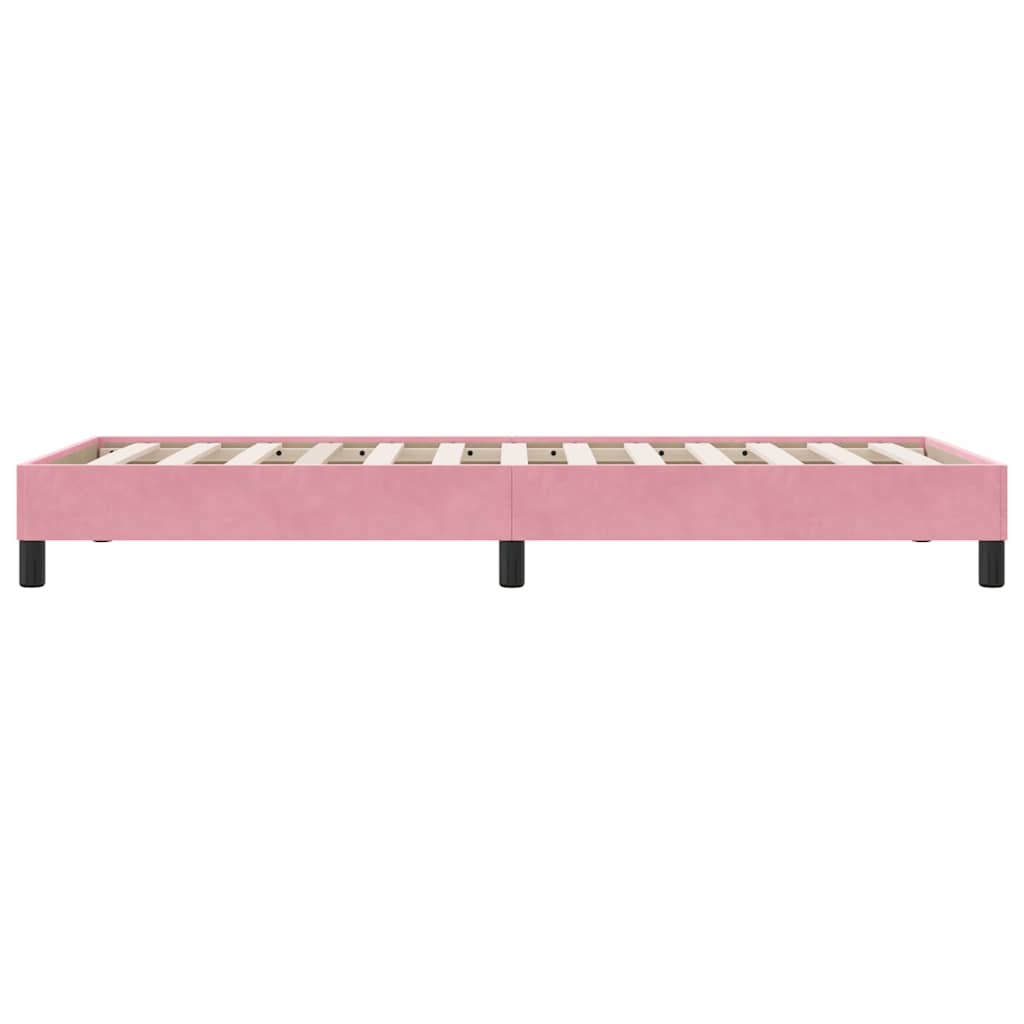 vidaXL Cama box spring sin colchón terciopelo rosa 100x210 cm