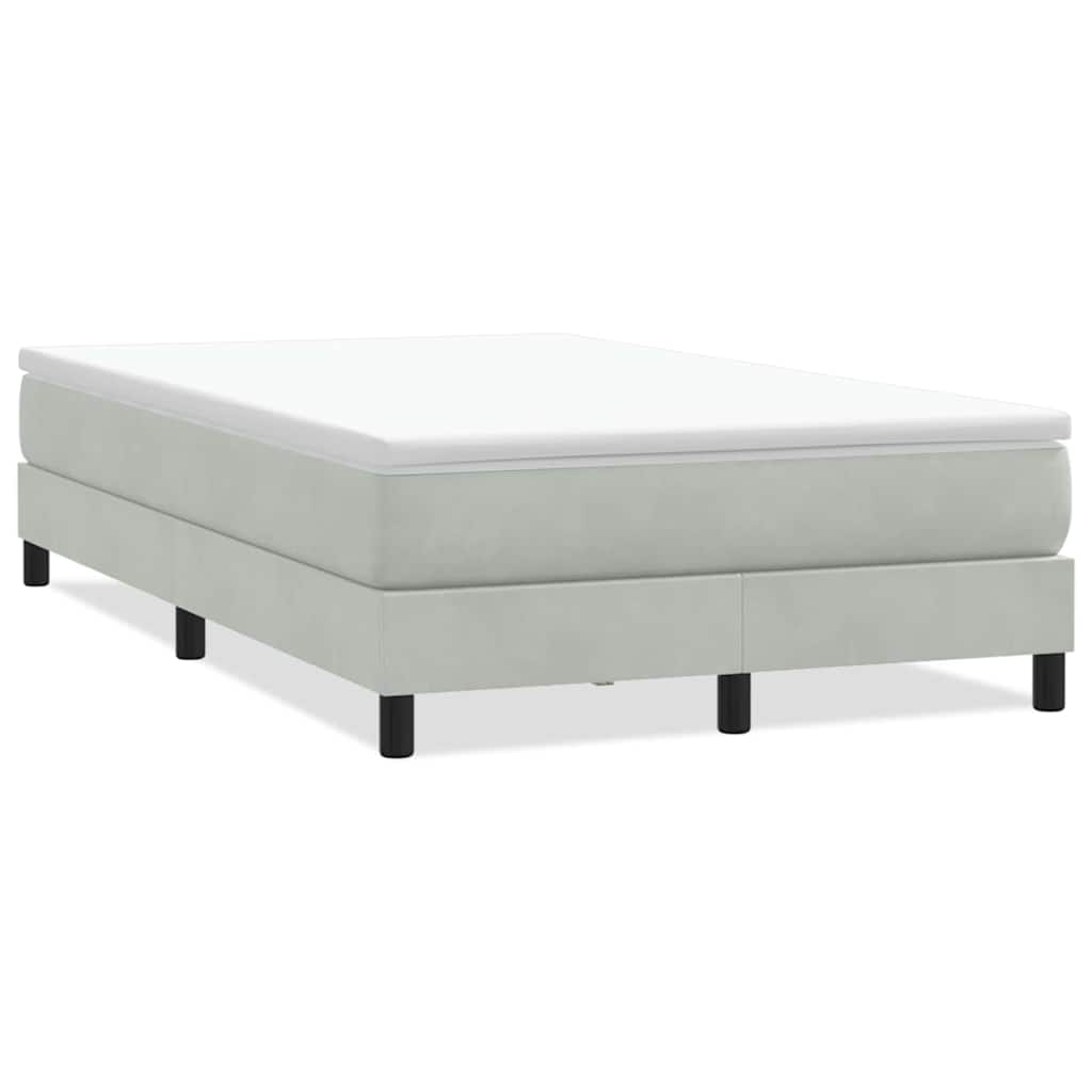 vidaXL Cama box spring sin colchón terciopelo gris claro 120x210 cm