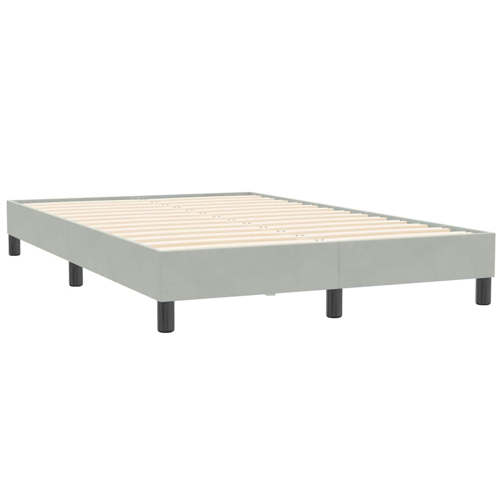 vidaXL Cama box spring sin colchón terciopelo gris claro 120x210 cm