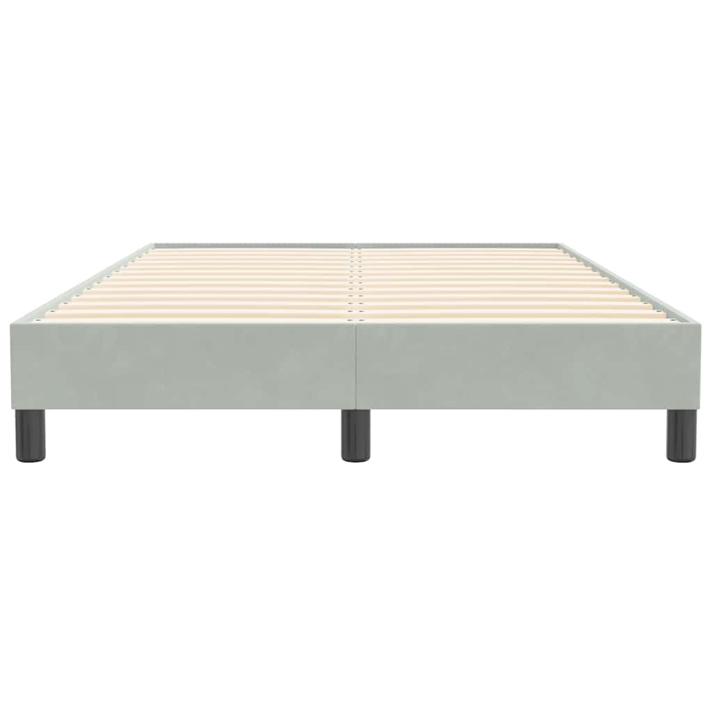 vidaXL Cama box spring sin colchón terciopelo gris claro 120x210 cm