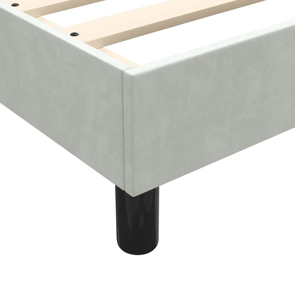 vidaXL Cama box spring sin colchón terciopelo gris claro 120x210 cm