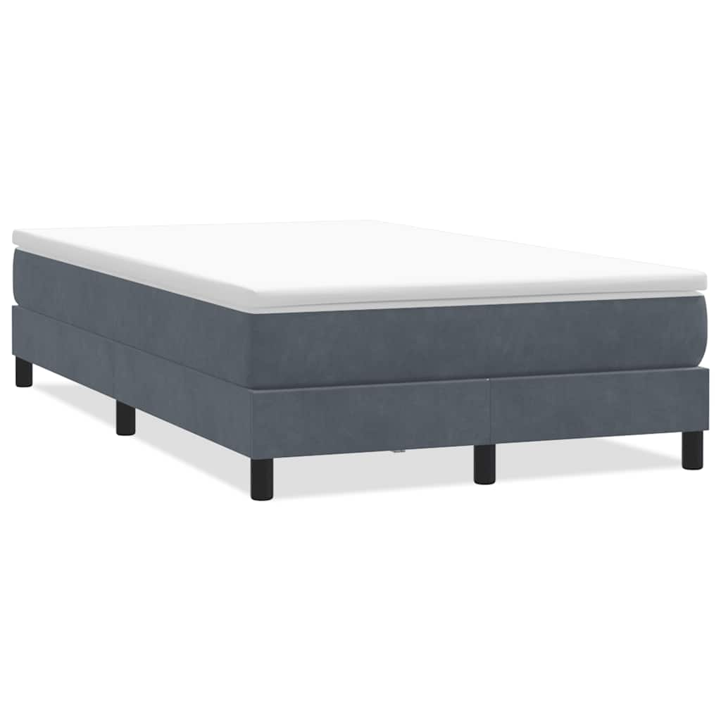 vidaXL Cama box spring sin colchón terciopelo gris oscuro 120x210 cm