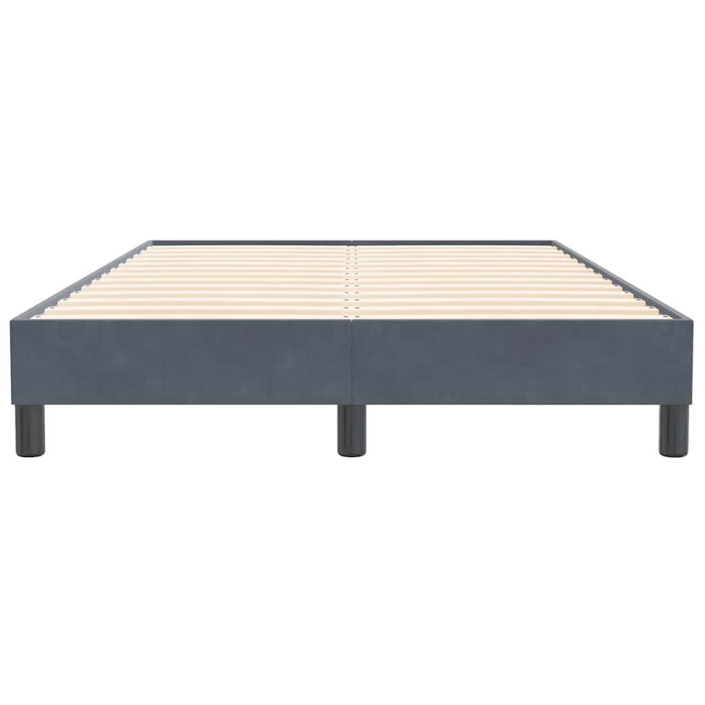 vidaXL Cama box spring sin colchón terciopelo gris oscuro 120x210 cm