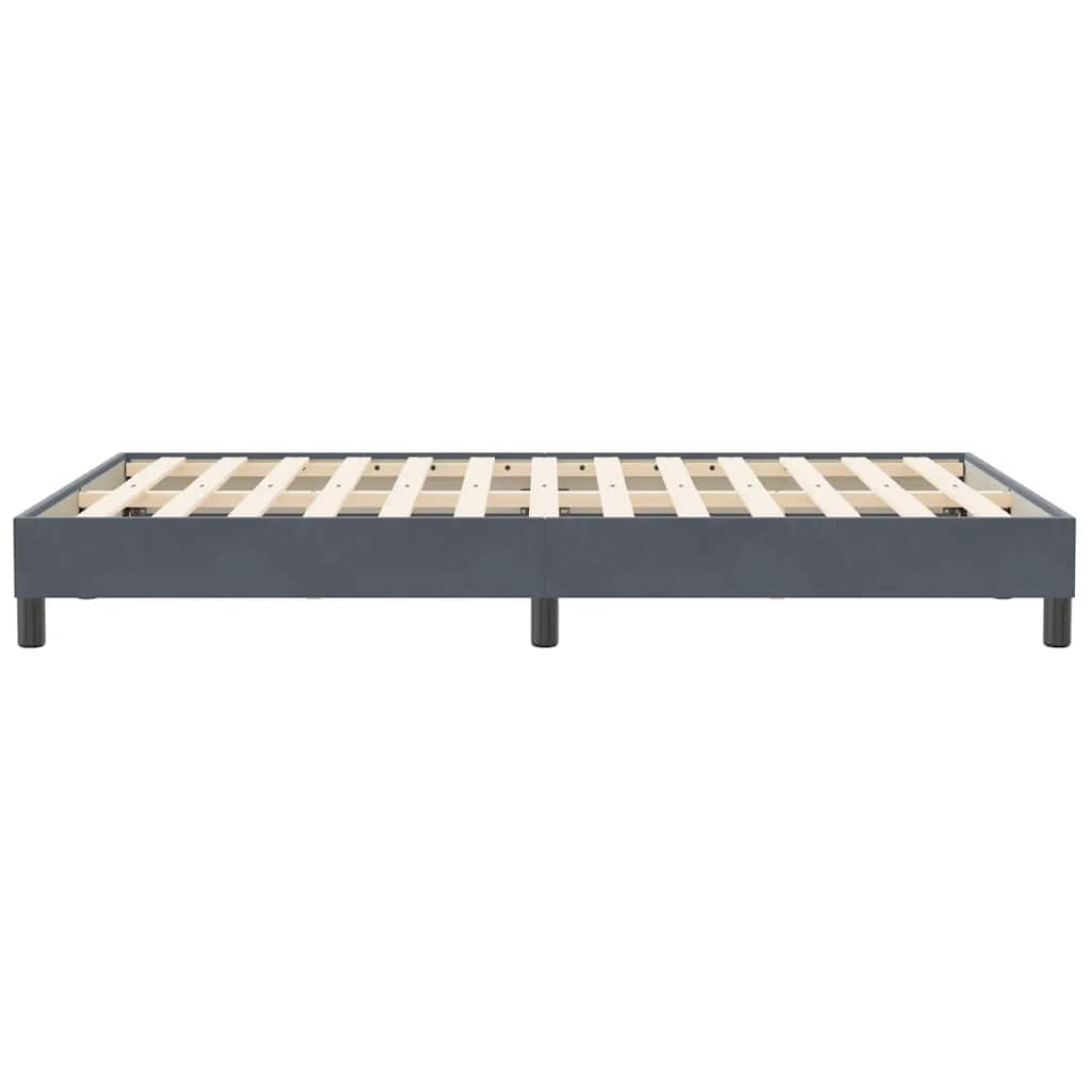 vidaXL Cama box spring sin colchón terciopelo gris oscuro 120x210 cm