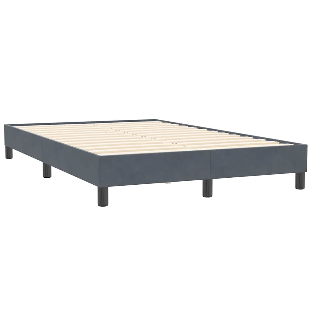 vidaXL Cama box spring sin colchón terciopelo gris oscuro 120x210 cm