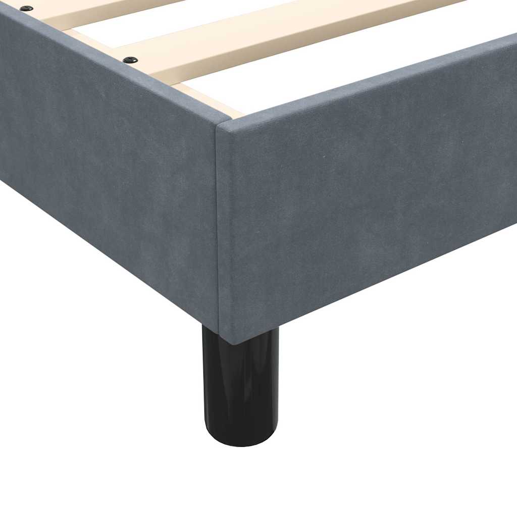 vidaXL Cama box spring sin colchón terciopelo gris oscuro 120x210 cm