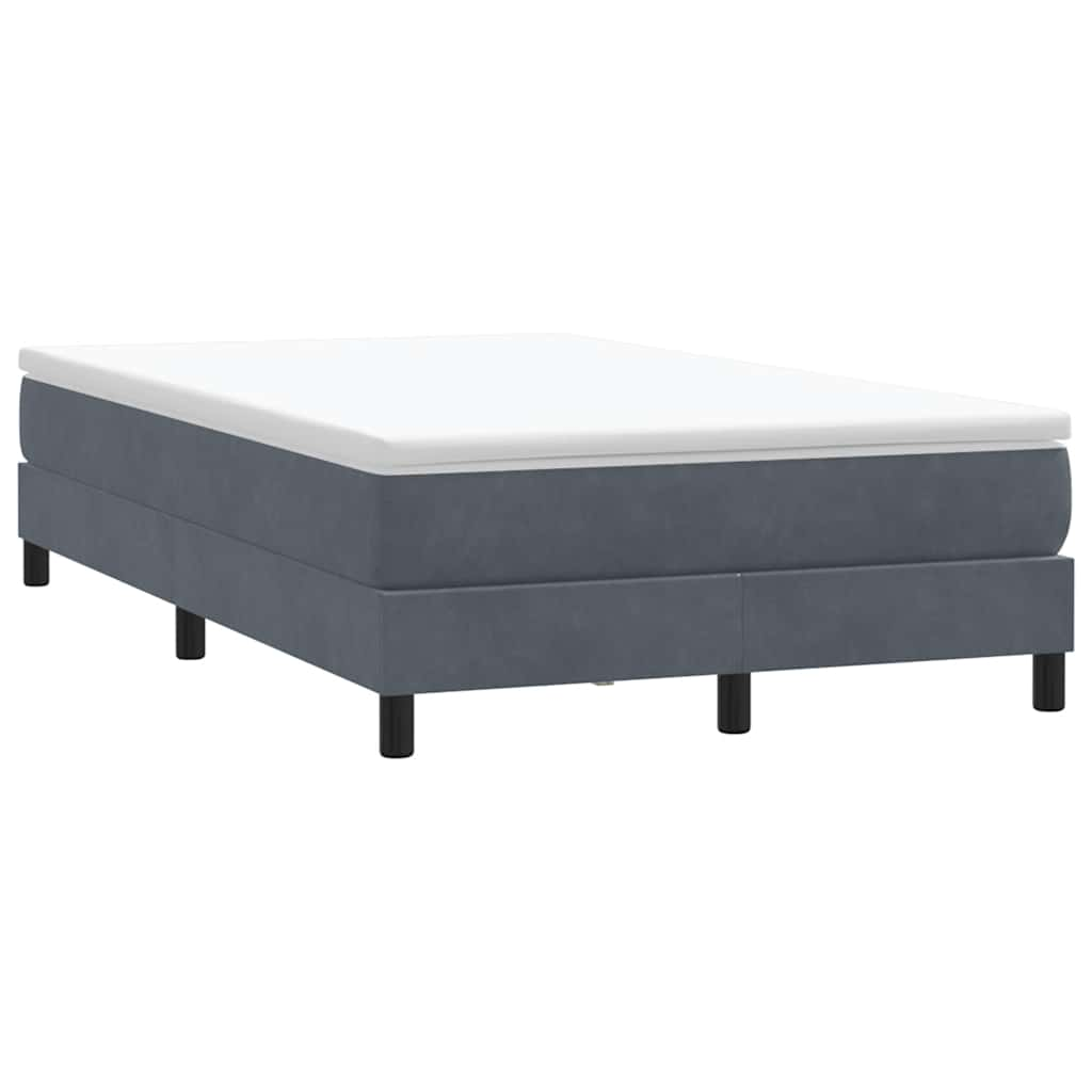 vidaXL Cama box spring sin colchón terciopelo gris oscuro 120x210 cm