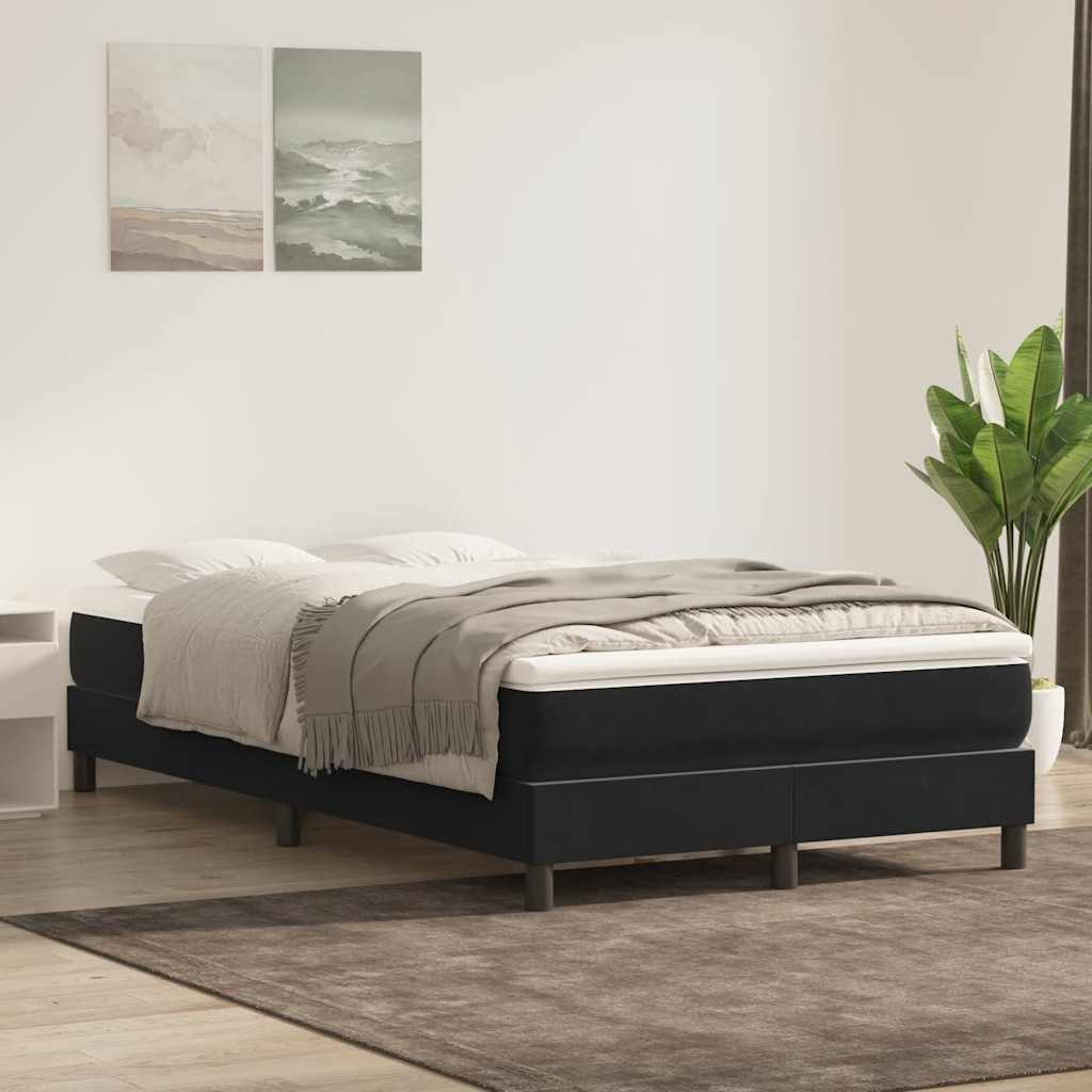 vidaXL Cama box spring sin colchón cuero sintético negro 120x210 cm