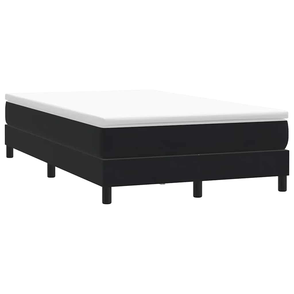 vidaXL Cama box spring sin colchón cuero sintético negro 120x210 cm