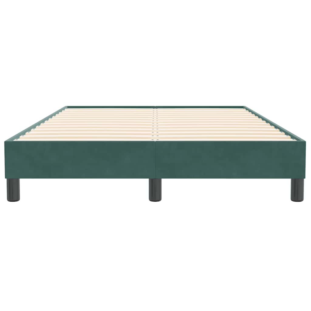 vidaXL Cama box spring sin colchón terciopelo verde oscuro 120x210 cm