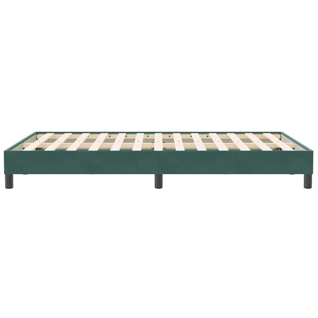 vidaXL Cama box spring sin colchón terciopelo verde oscuro 120x210 cm