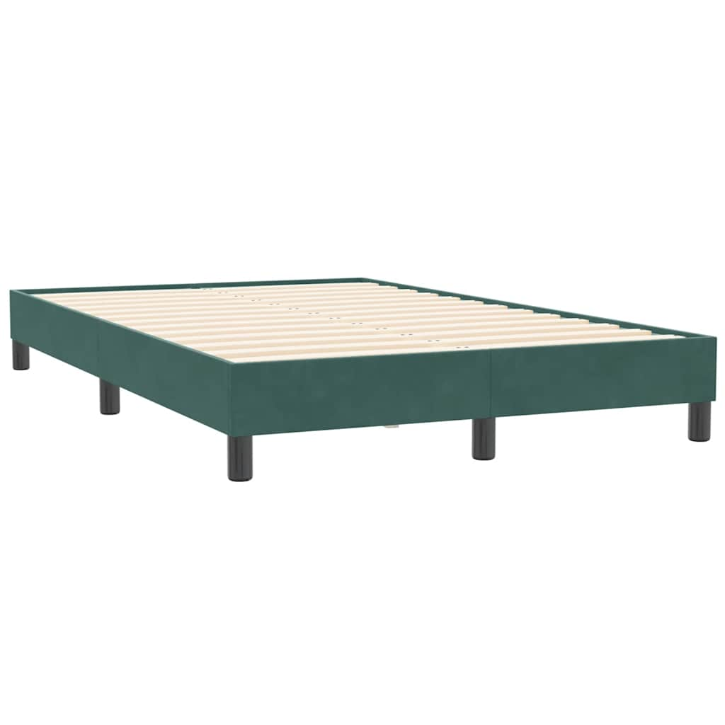 vidaXL Cama box spring sin colchón terciopelo verde oscuro 120x210 cm