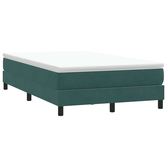 vidaXL Cama box spring sin colchón terciopelo verde oscuro 120x210 cm