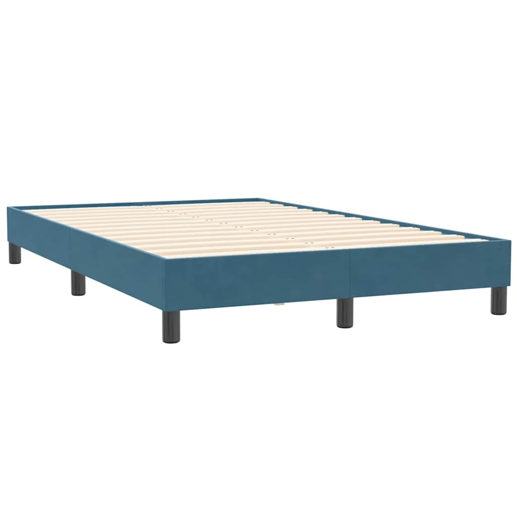 vidaXL Cama box spring sin colchón terciopelo azul oscuro 120x210 cm