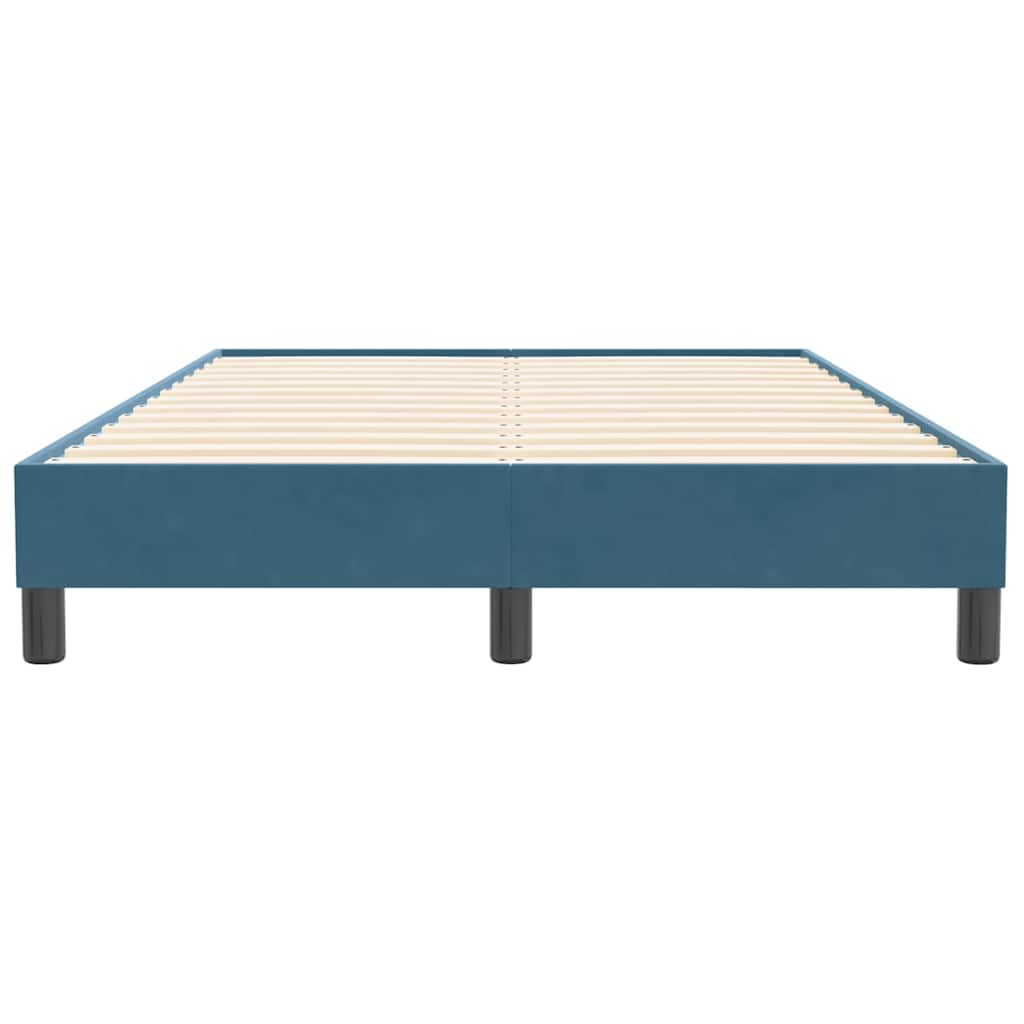 vidaXL Cama box spring sin colchón terciopelo azul oscuro 120x210 cm