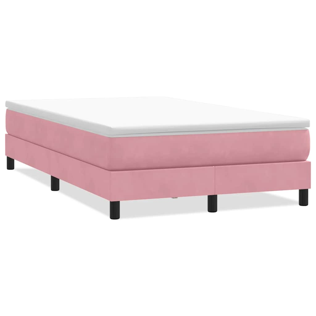 vidaXL Cama box spring sin colchón terciopelo rosa 120x210 cm