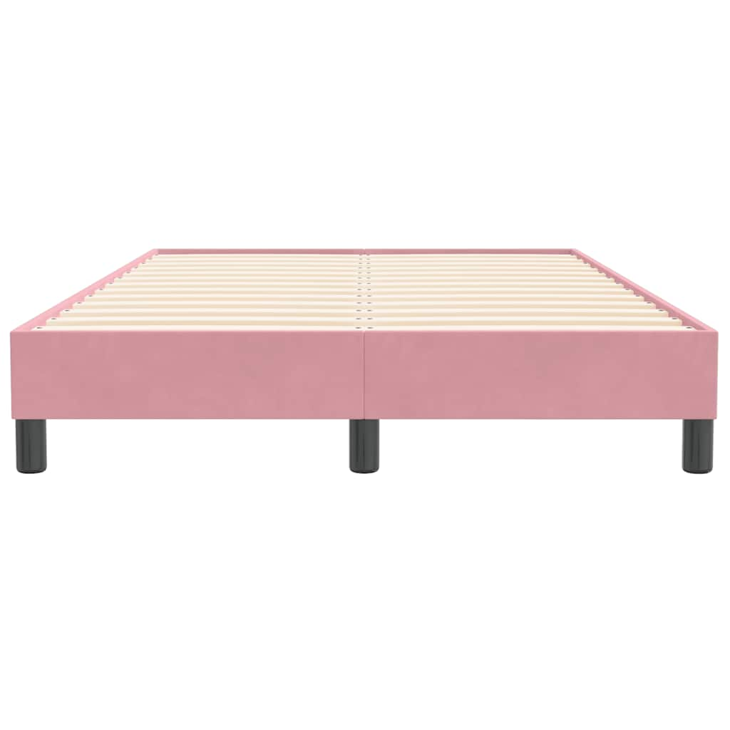 vidaXL Cama box spring sin colchón terciopelo rosa 120x210 cm