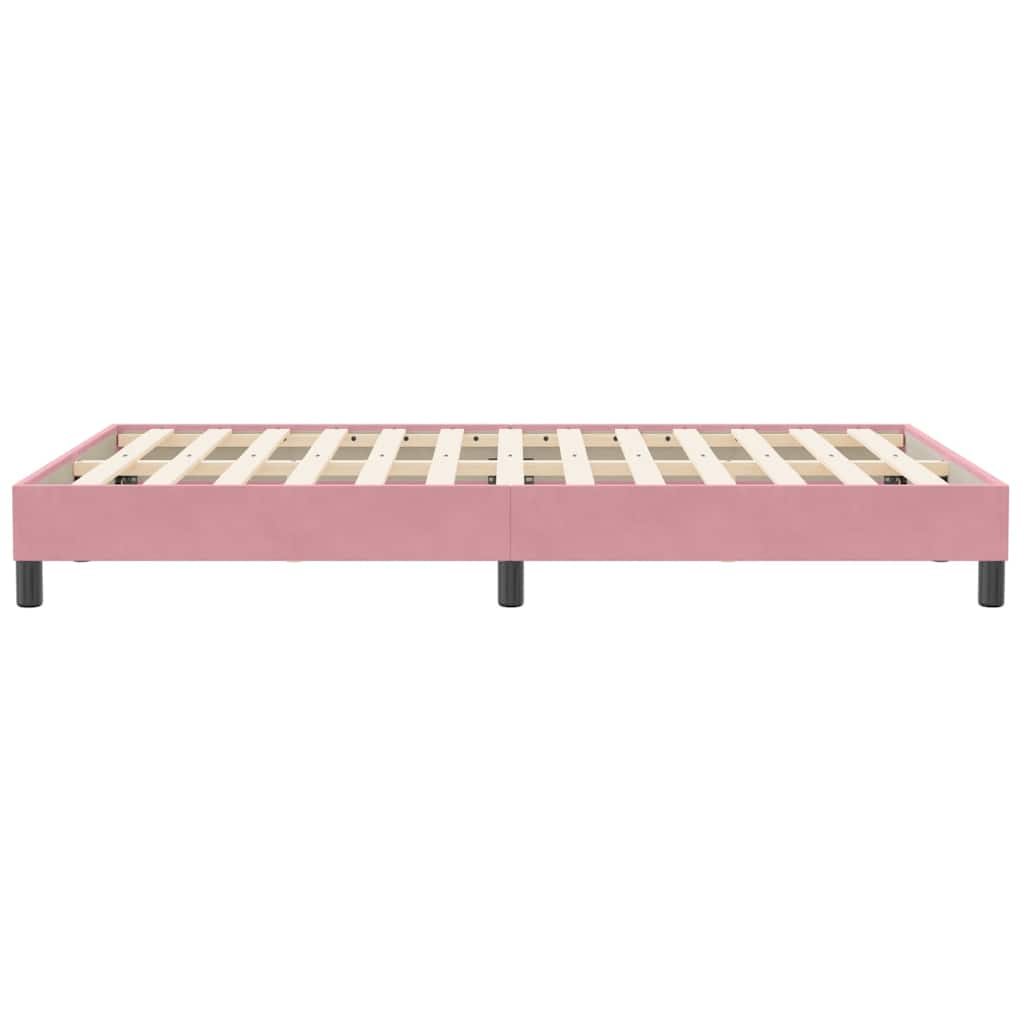 vidaXL Cama box spring sin colchón terciopelo rosa 120x210 cm