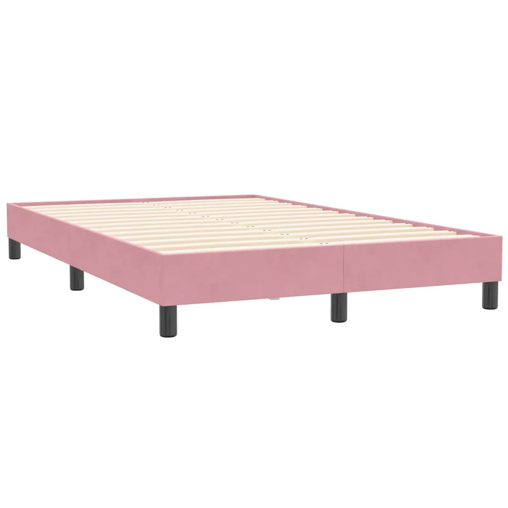 vidaXL Cama box spring sin colchón terciopelo rosa 120x210 cm