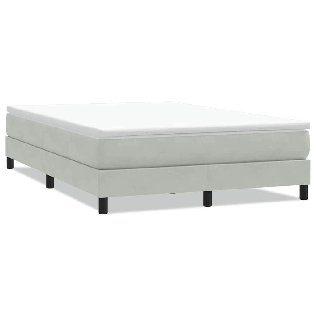 vidaXL Cama box spring sin colchón terciopelo gris claro 140x210 cm