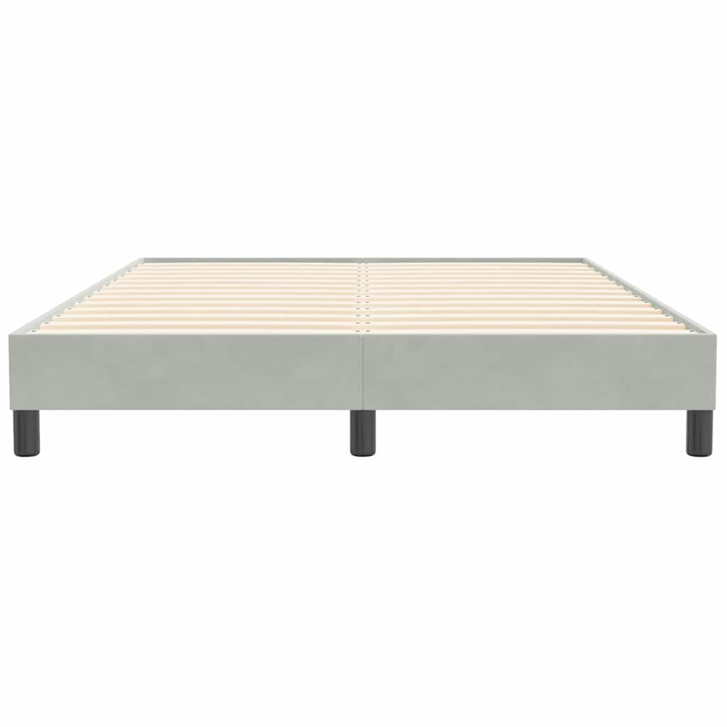 vidaXL Cama box spring sin colchón terciopelo gris claro 140x210 cm