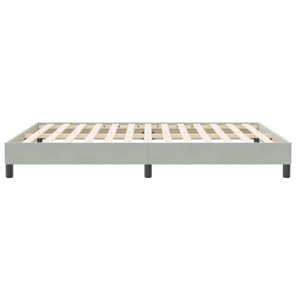 vidaXL Cama box spring sin colchón terciopelo gris claro 140x210 cm