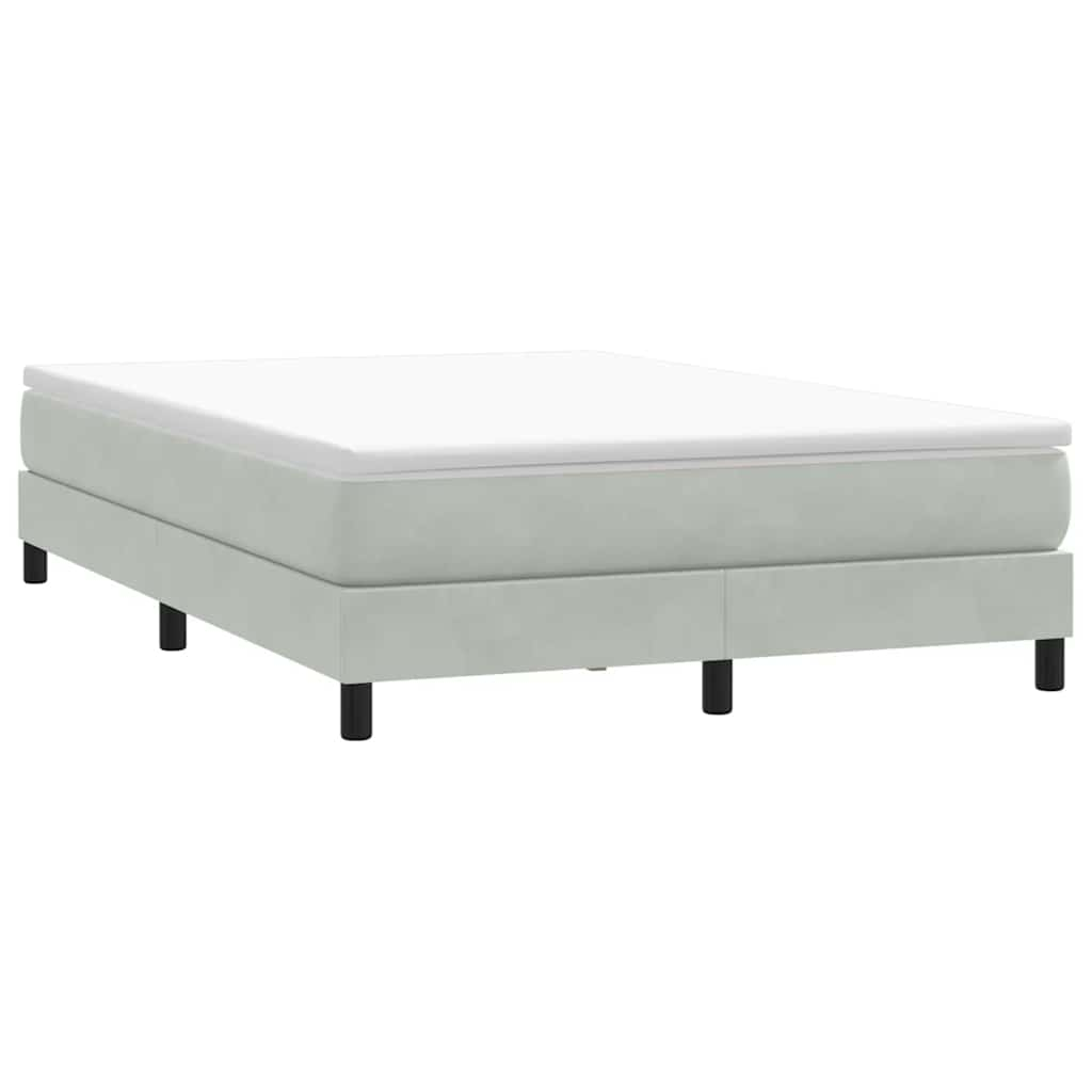 vidaXL Cama box spring sin colchón terciopelo gris claro 140x210 cm