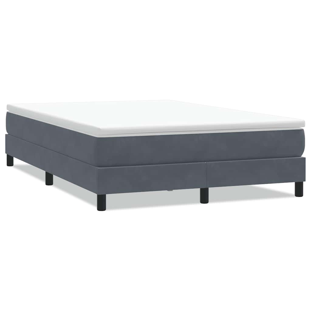 vidaXL Cama box spring sin colchón terciopelo gris oscuro 140x210 cm