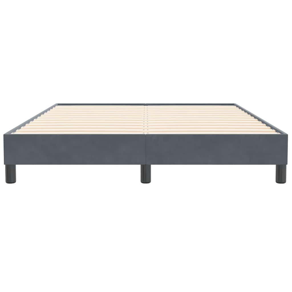 vidaXL Cama box spring sin colchón terciopelo gris oscuro 140x210 cm