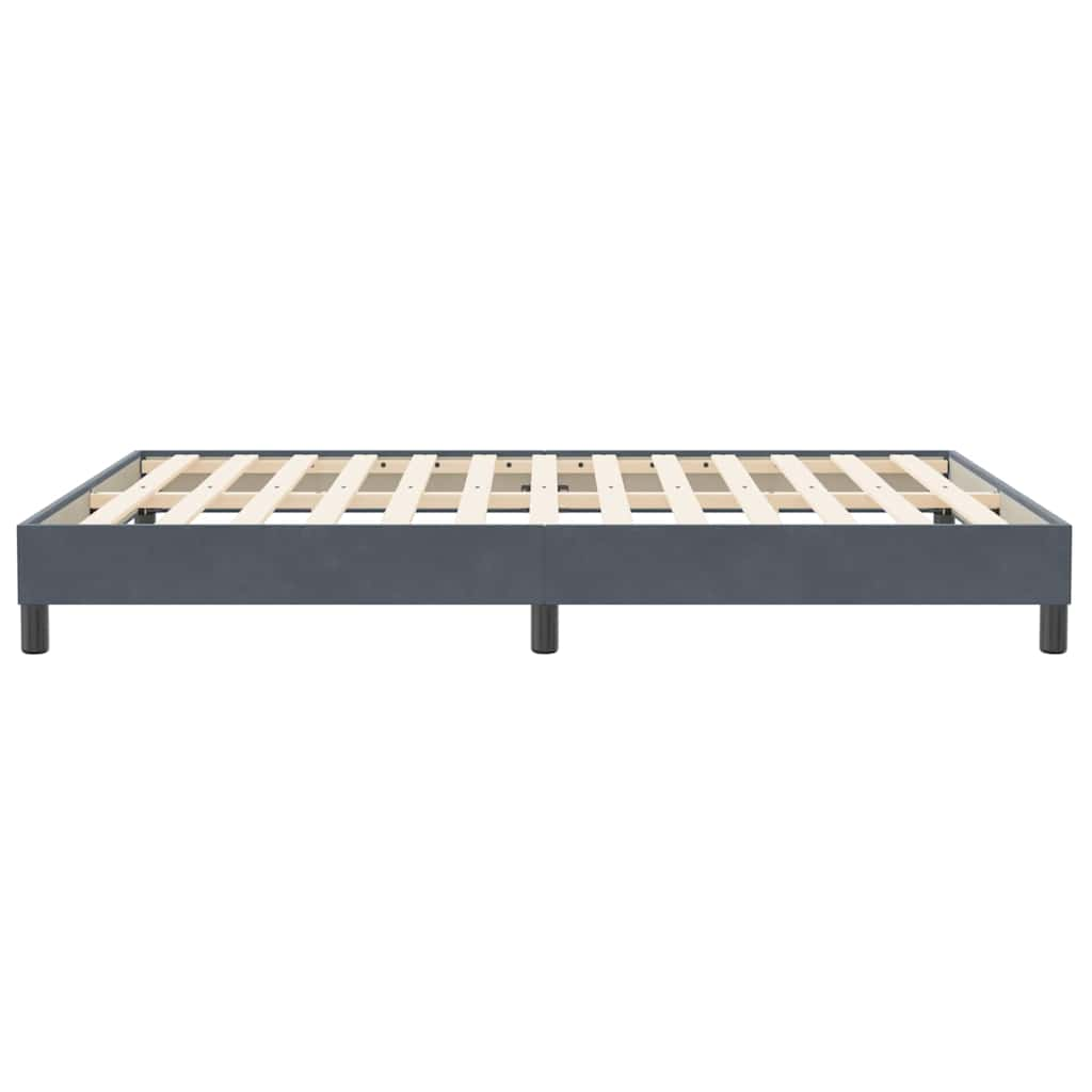 vidaXL Cama box spring sin colchón terciopelo gris oscuro 140x210 cm