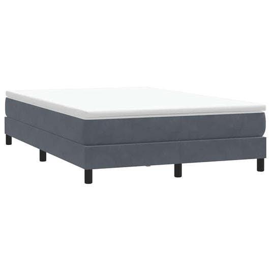 vidaXL Cama box spring sin colchón terciopelo gris oscuro 140x210 cm