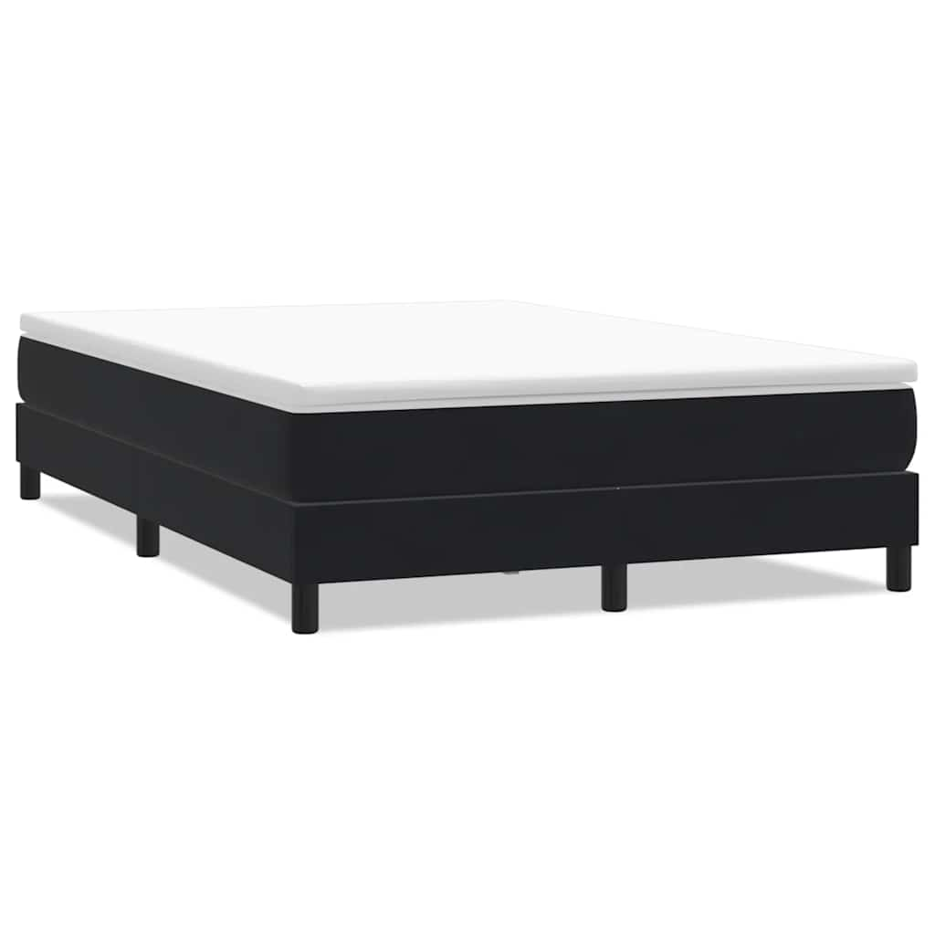 vidaXL Cama box spring sin colchón cuero sintético negro 140x210 cm