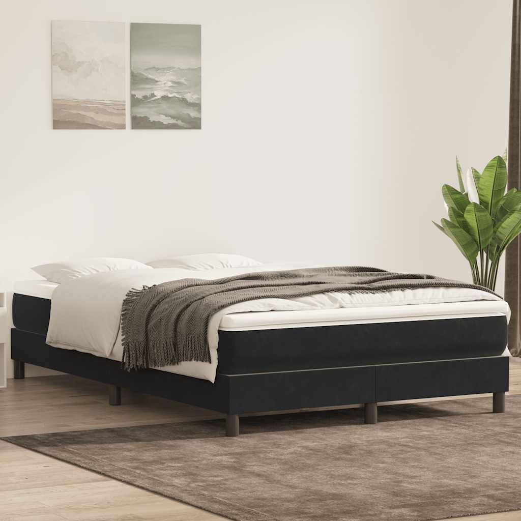 vidaXL Cama box spring sin colchón cuero sintético negro 140x210 cm