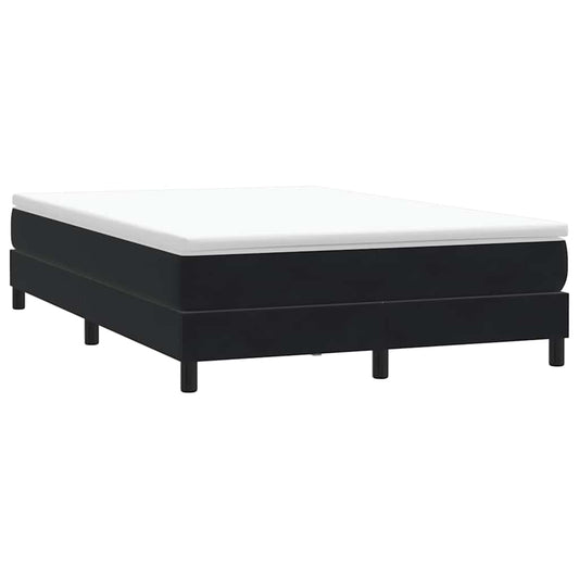 vidaXL Cama box spring sin colchón cuero sintético negro 140x210 cm