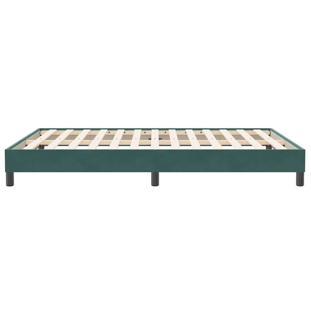 vidaXL Cama box spring sin colchón terciopelo verde oscuro 140x210 cm