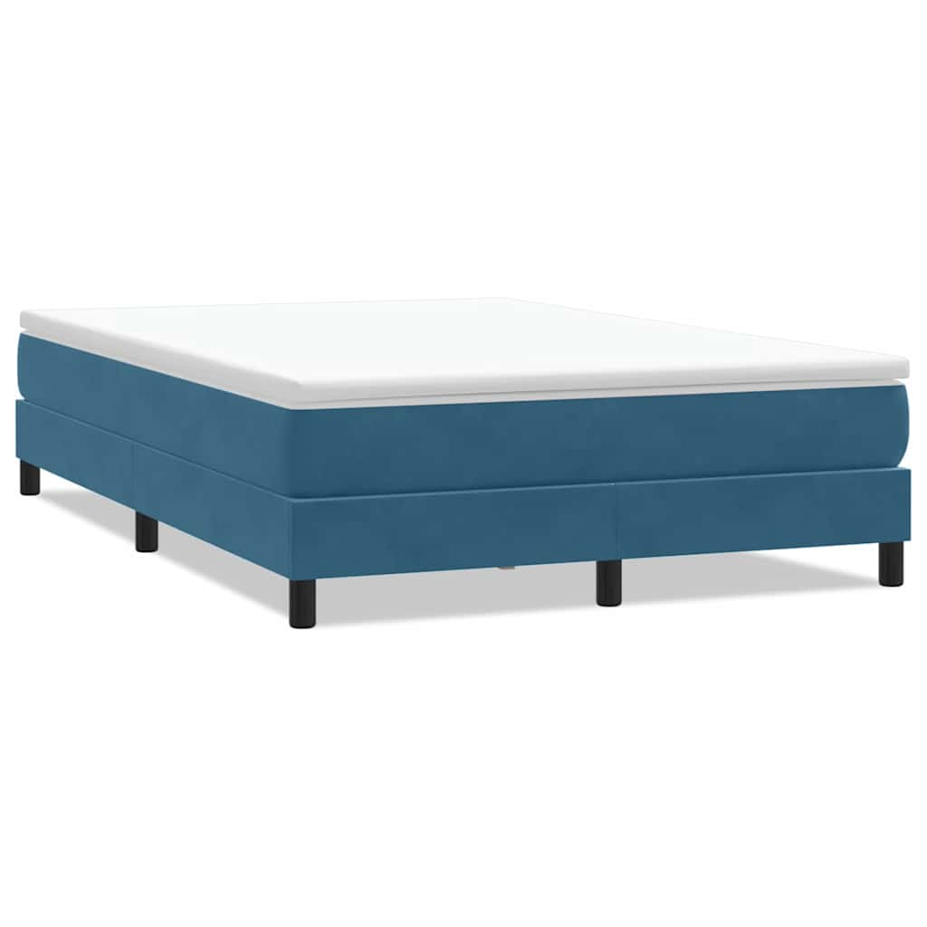 vidaXL Cama box spring sin colchón terciopelo azul oscuro 140x210 cm