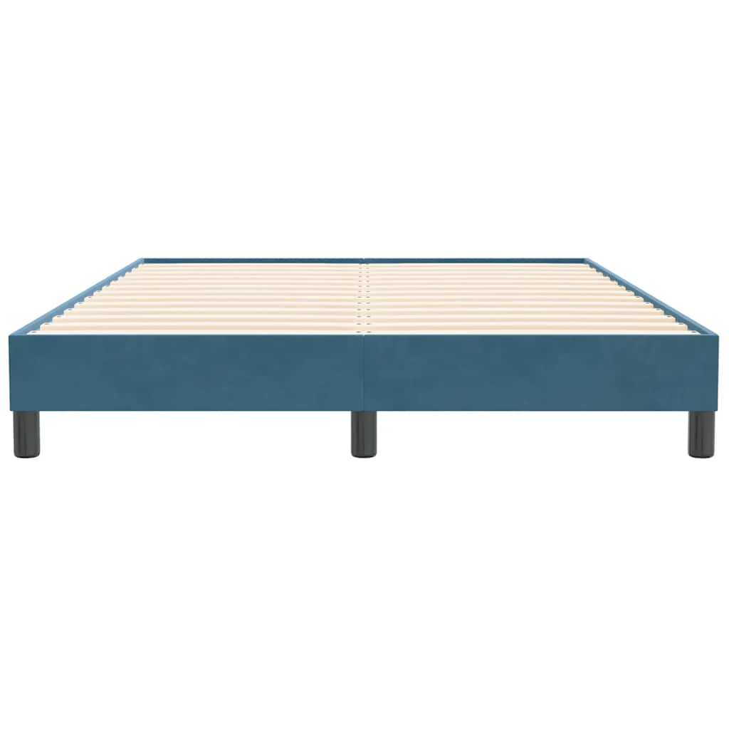 vidaXL Cama box spring sin colchón terciopelo azul oscuro 140x210 cm