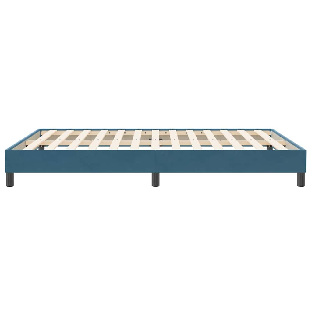 vidaXL Cama box spring sin colchón terciopelo azul oscuro 140x210 cm