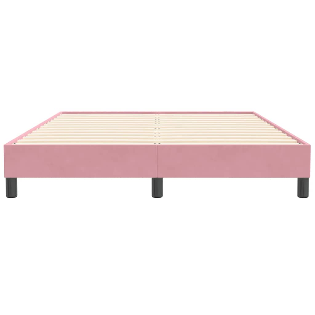 vidaXL Cama box spring sin colchón terciopelo rosa 140x210 cm