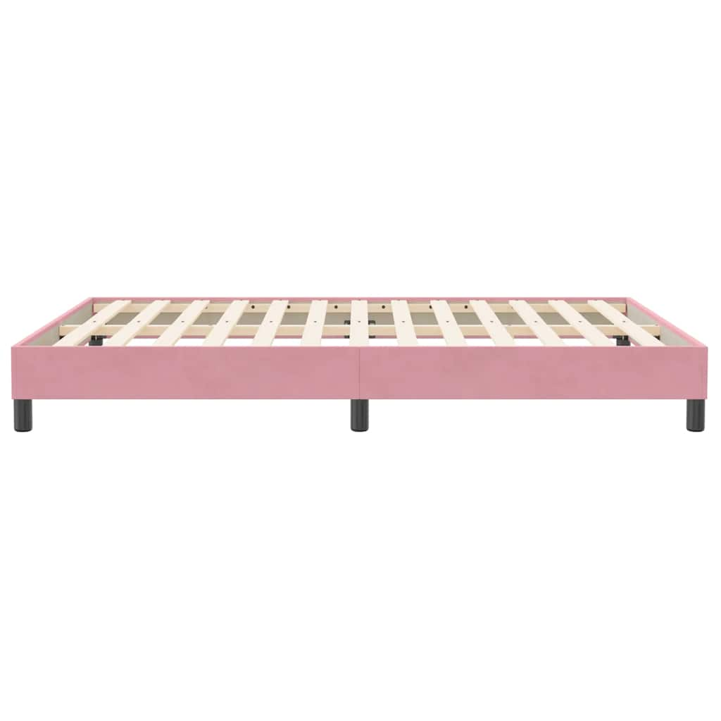 vidaXL Cama box spring sin colchón terciopelo rosa 140x210 cm