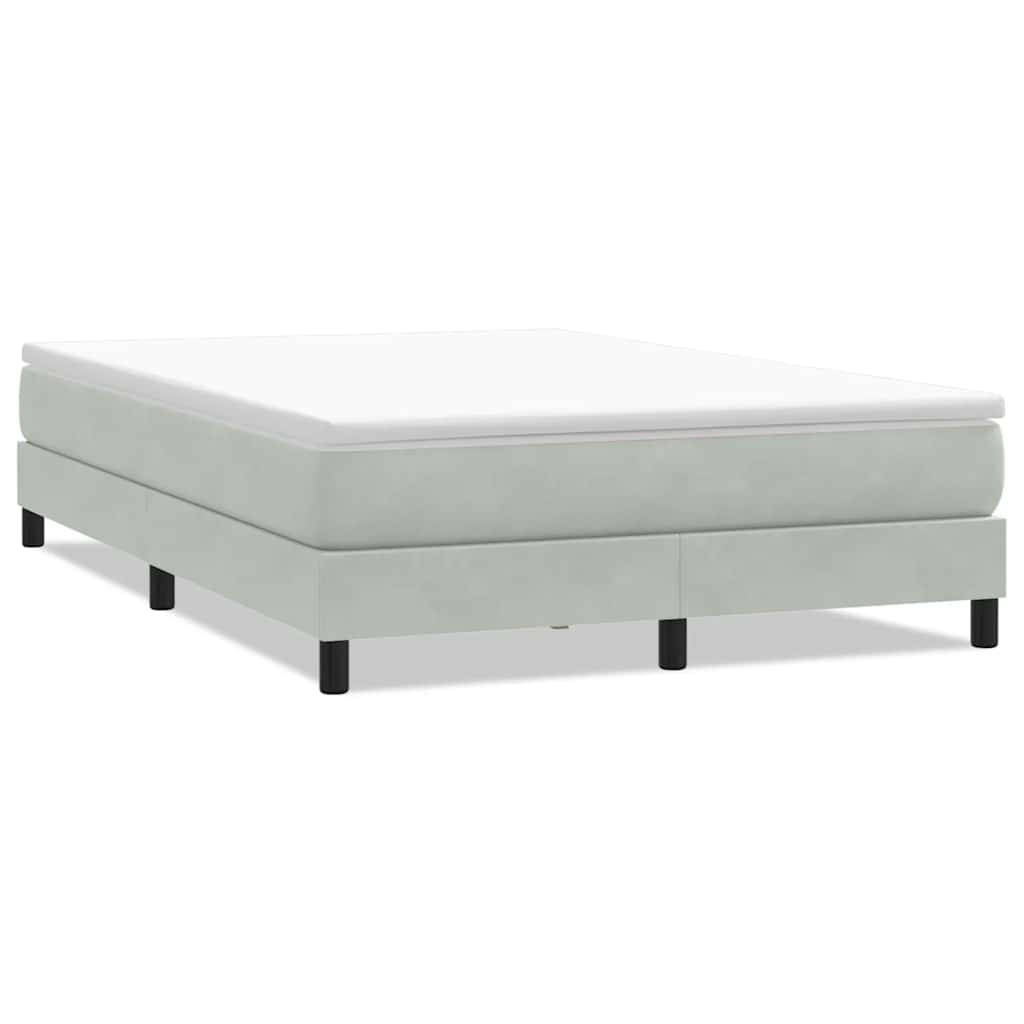 vidaXL Cama box spring sin colchón terciopelo gris claro 160x210 cm