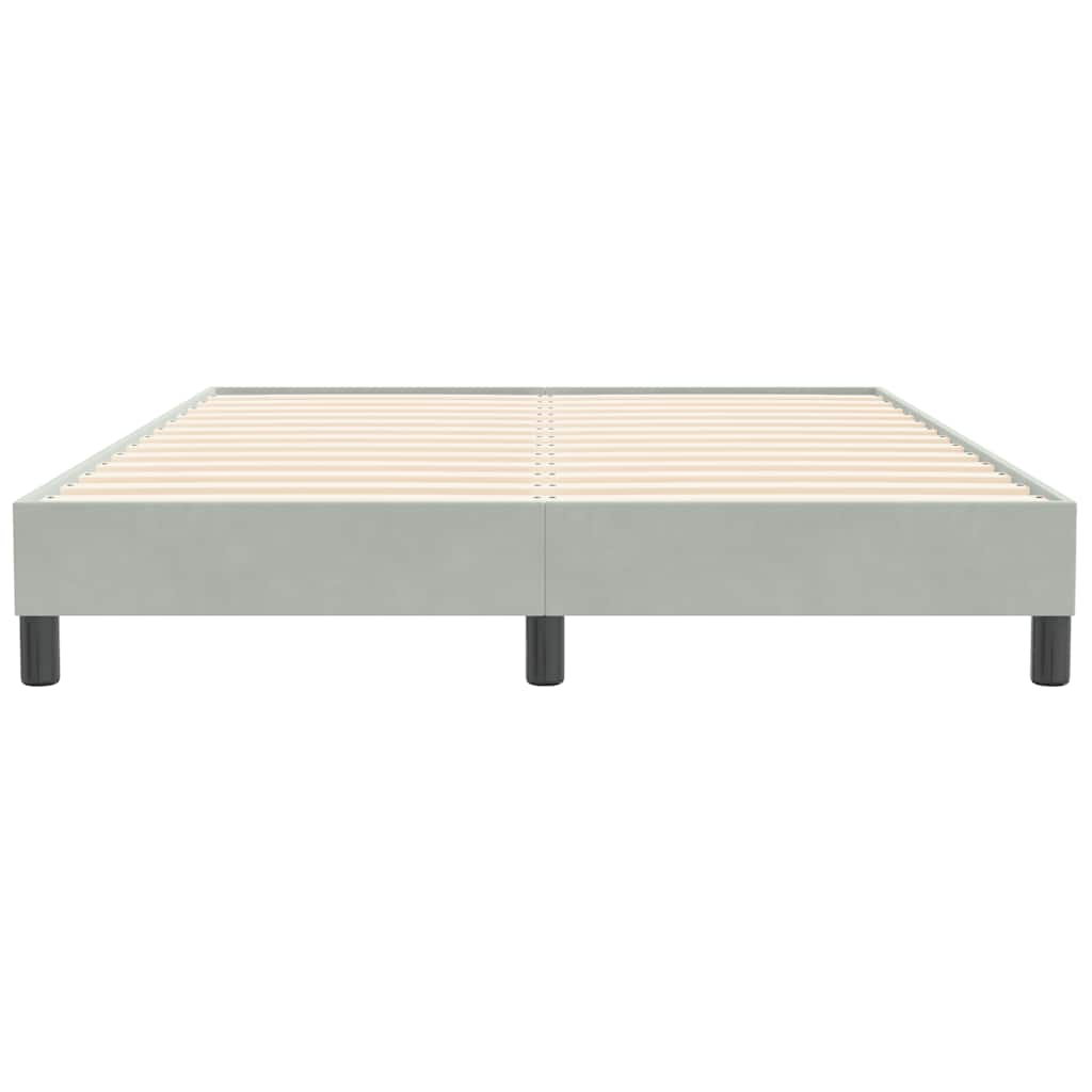 vidaXL Cama box spring sin colchón terciopelo gris claro 160x210 cm