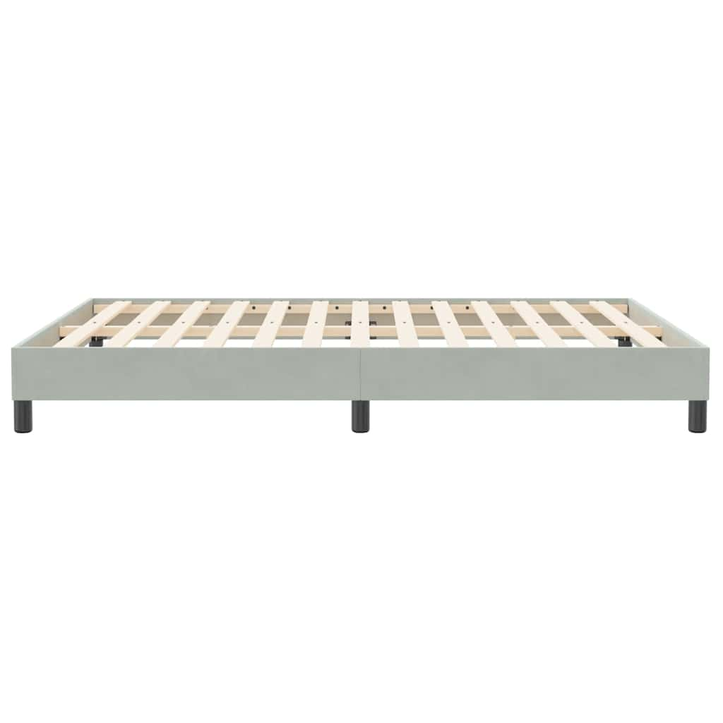 vidaXL Cama box spring sin colchón terciopelo gris claro 160x210 cm