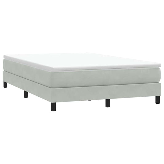 vidaXL Cama box spring sin colchón terciopelo gris claro 160x210 cm