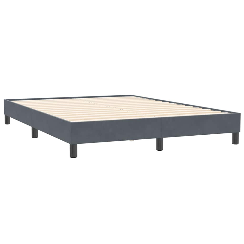 vidaXL Cama box spring sin colchón terciopelo gris oscuro 160x210 cm