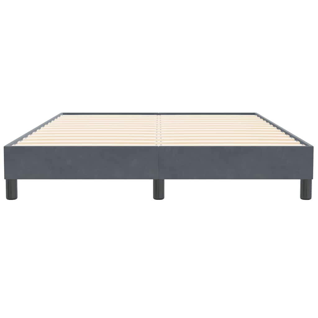 vidaXL Cama box spring sin colchón terciopelo gris oscuro 160x210 cm