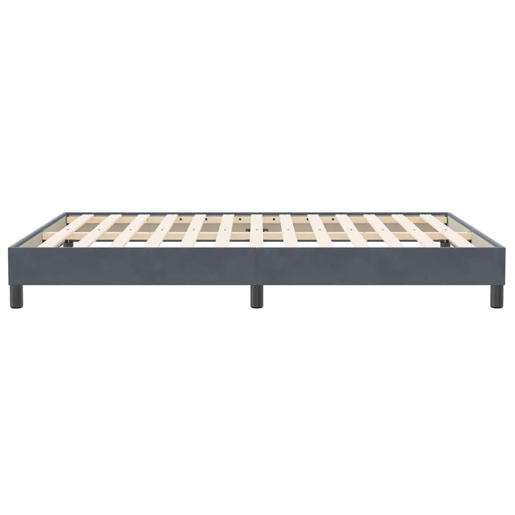 vidaXL Cama box spring sin colchón terciopelo gris oscuro 160x210 cm