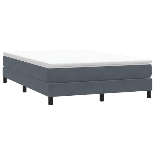 vidaXL Cama box spring sin colchón terciopelo gris oscuro 160x210 cm